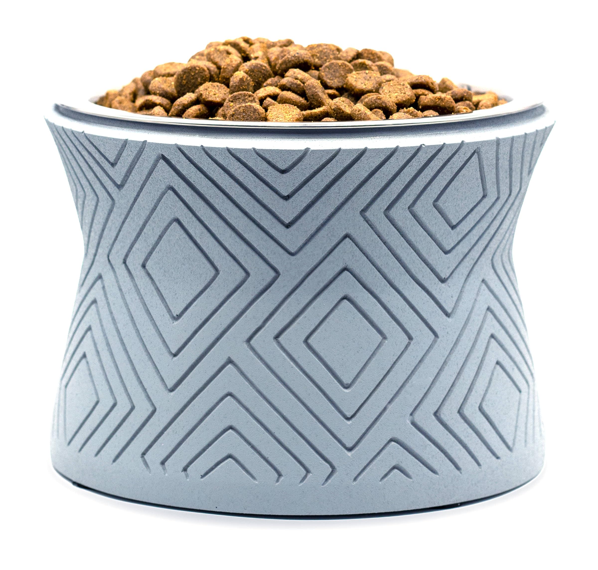 Pet Junkie Santa Fe Single Elevated Pet Bowl Stand with Removable Stainless Steel 16oz Inner Bowl for Small Dog Breed or Cat - Raised Dog Food or