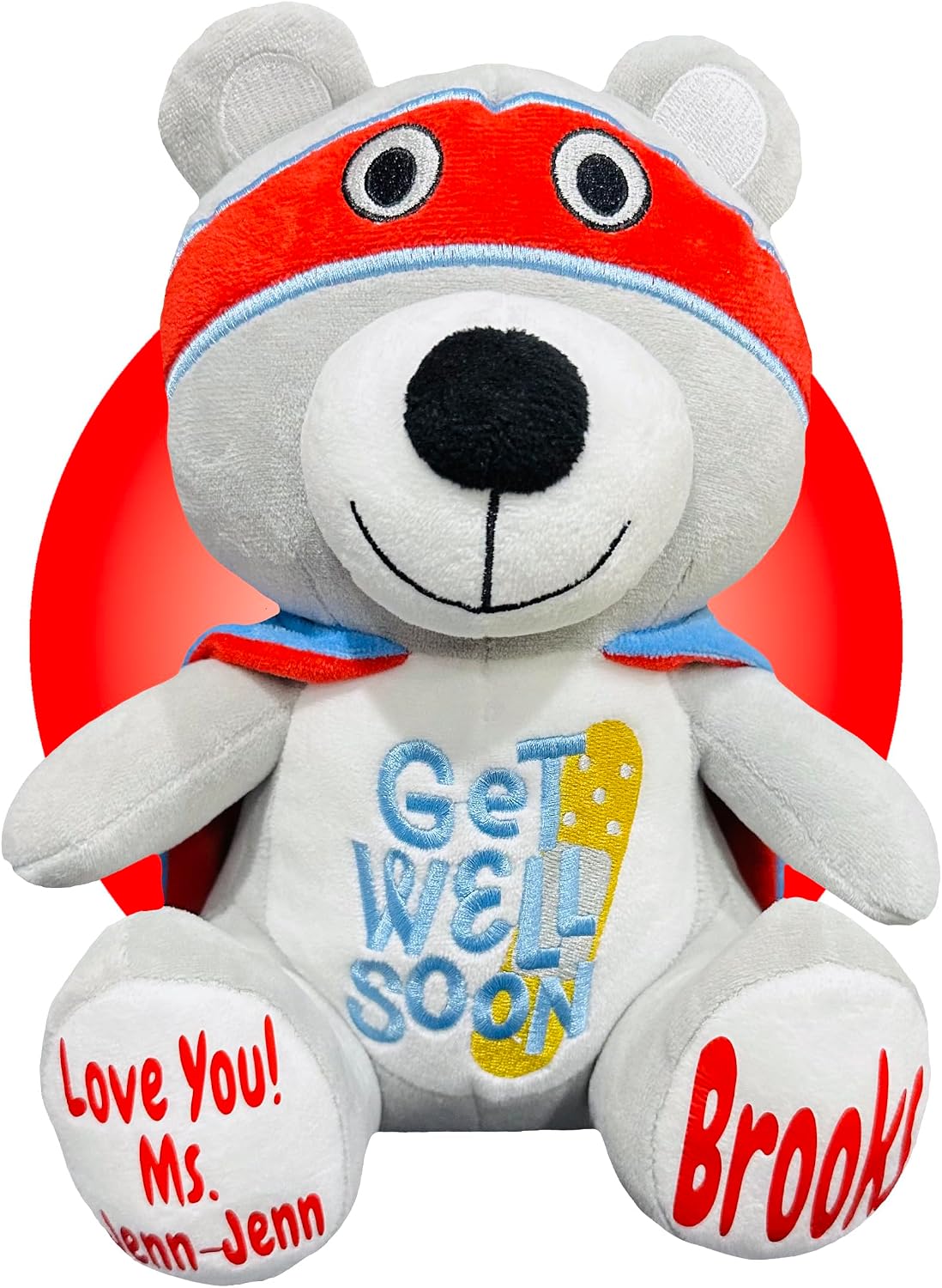 Get Well Soon Gift for Kids - Personalized - Feel Better Superhero Teddy Bear - Get Well Soon Care Package - Child Injuries Gift Basket - 9" Superhero Jr. Teddy Bear image 4