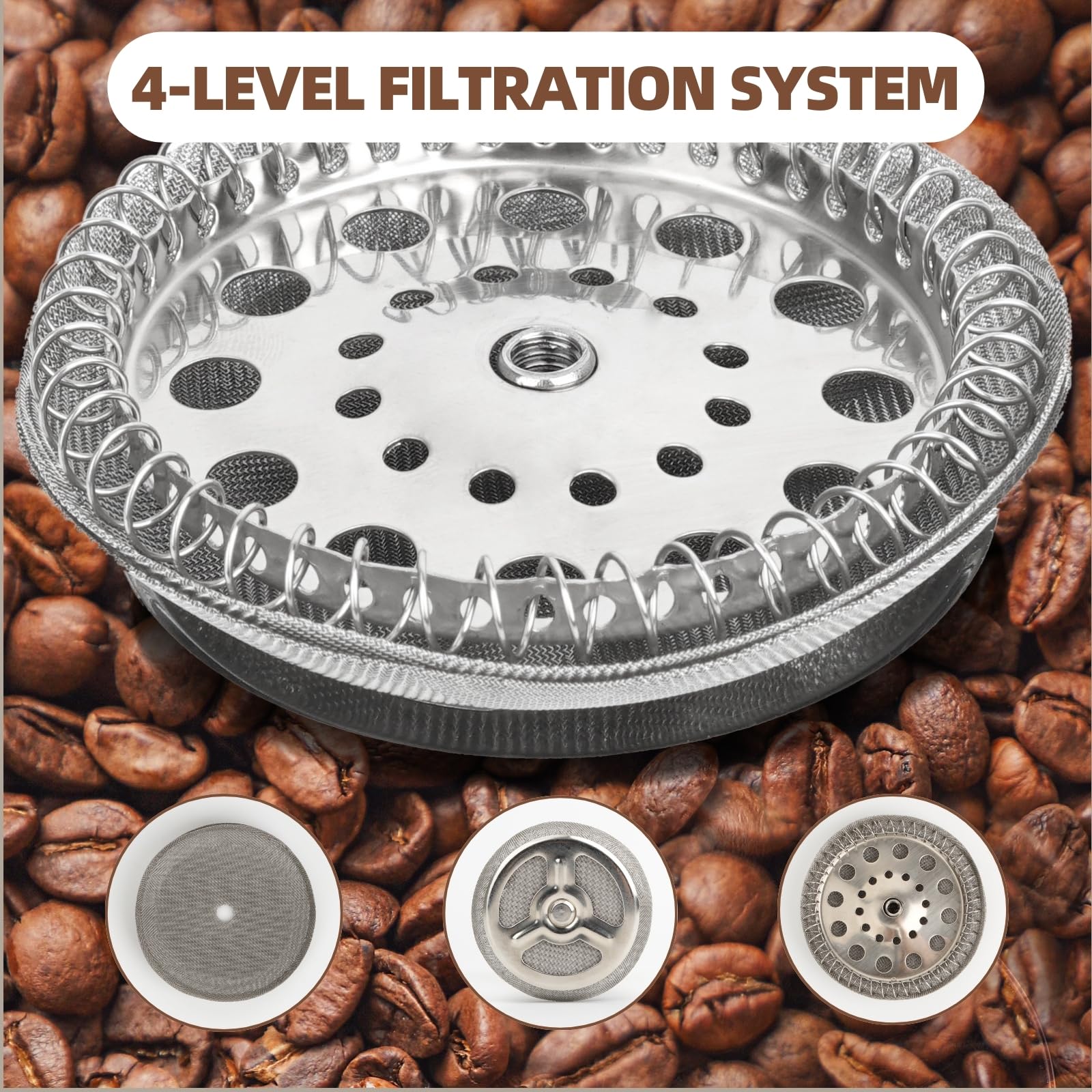 Starward French Press 350 ml Caffettiera in Acciaio Inox, Vetro Borosilicato, Filtro