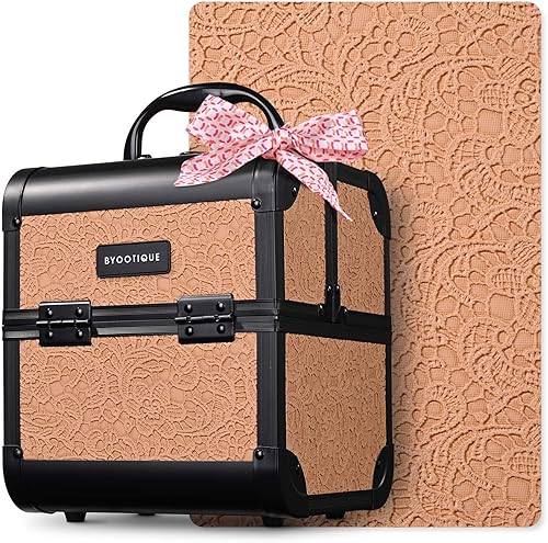 Vista 59 de BYOOTIQUE Cosmetology - Estuche rodante para almacenamiento de uñas, carrito de almacenamiento para maquillaje, maleta de peluquería de viaje