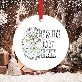 Belize It's in My DNA Christmas Tree Hanging Ornament Belize National Symbol Christmas Decor Keepsake Belize National Flag Holiday Ceramic Xmas Ornament New Year Gift Christmas Decor