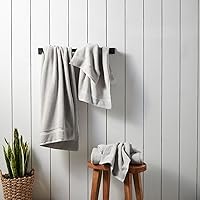 Vista 4 de Splendid Home Supersoft - Juego de toallas de baño de 6 piezas, 100% algodón, de gran tamaño, color gris claro