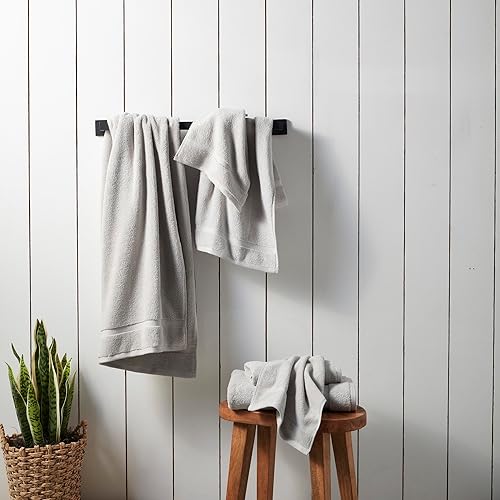 Miniatura 4 de Splendid Home Supersoft - Juego de toallas de baño de 6 piezas, 100% algodón, de gran tamaño, color gris claro