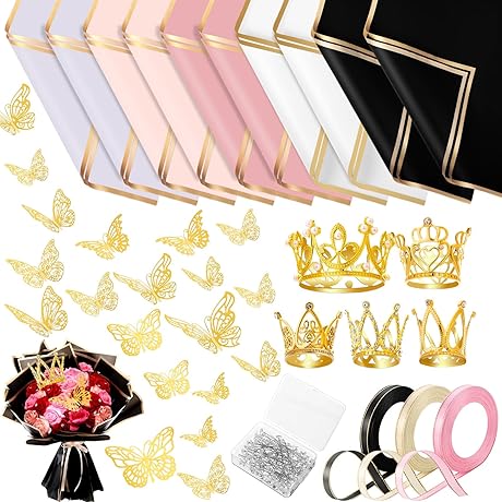 218 Pcs Complete 5 Flower Bouquet Making Kits