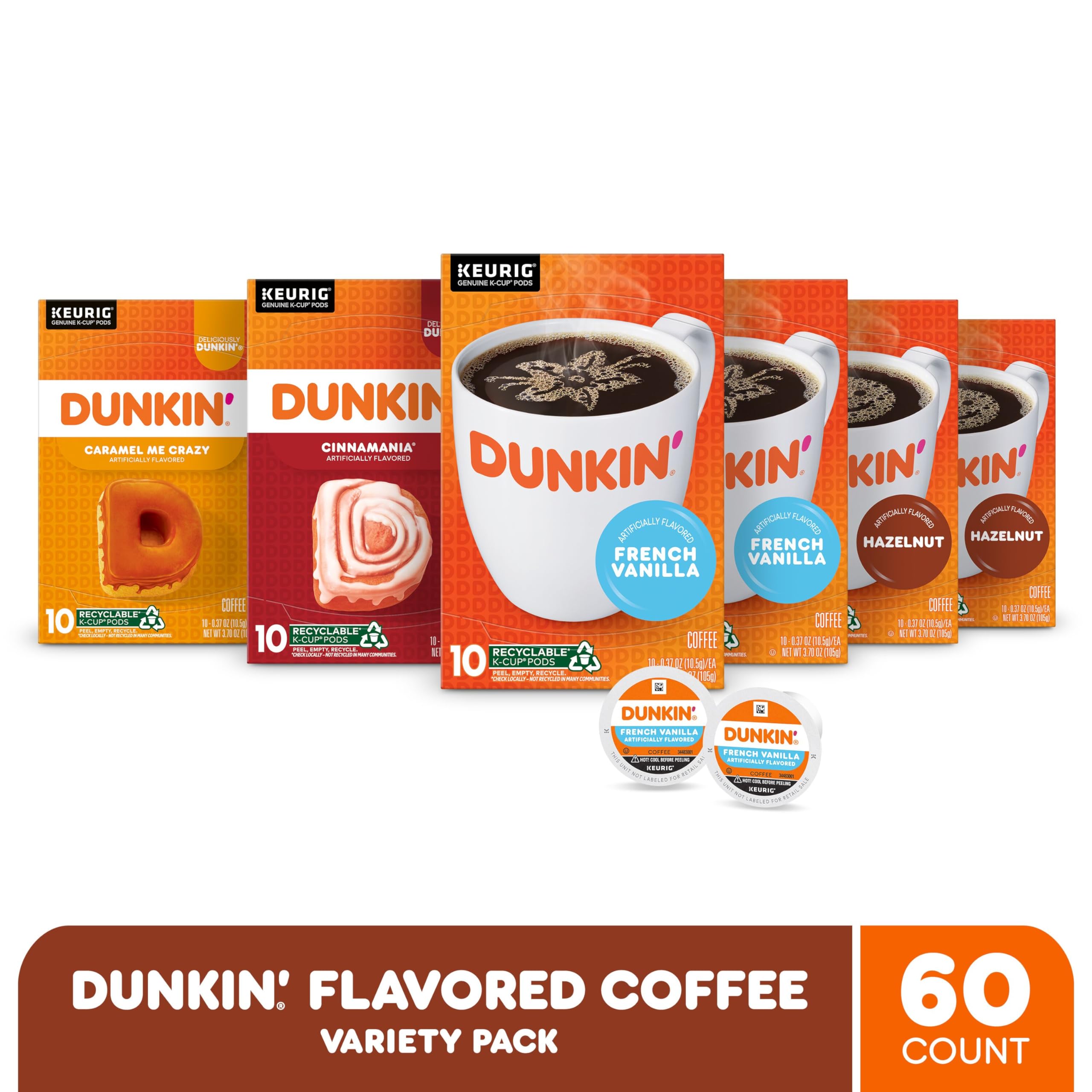 Amazon.com: Dunkin' Mixed Flavor Coffee Variety Pack, 60 Keurig K-Cup Pods  : Grocery & Gourmet Food