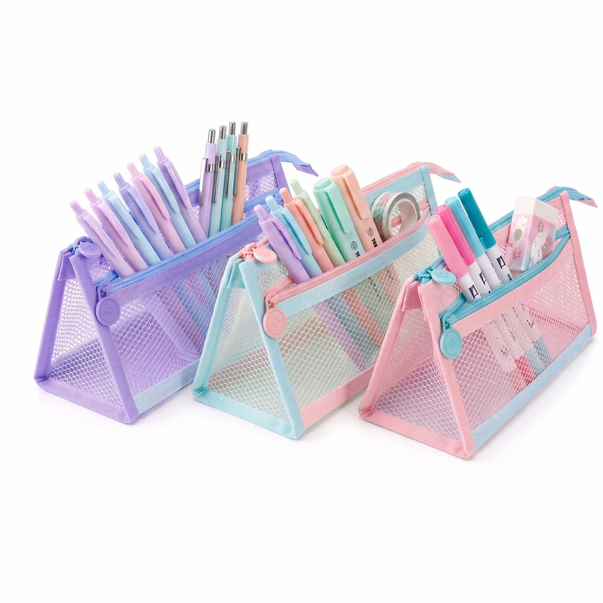 3 Pcs Clear Pencil Case for Exams, Portable Stationery Exam Storage Bag
