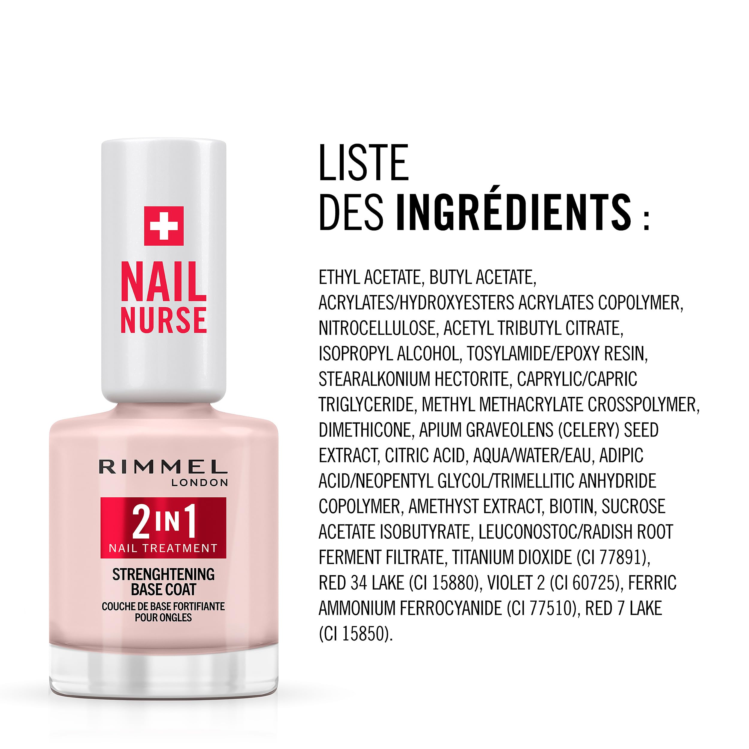 Rimmel London Nail Nurse 2 in 1 Base Coat & Strengthener