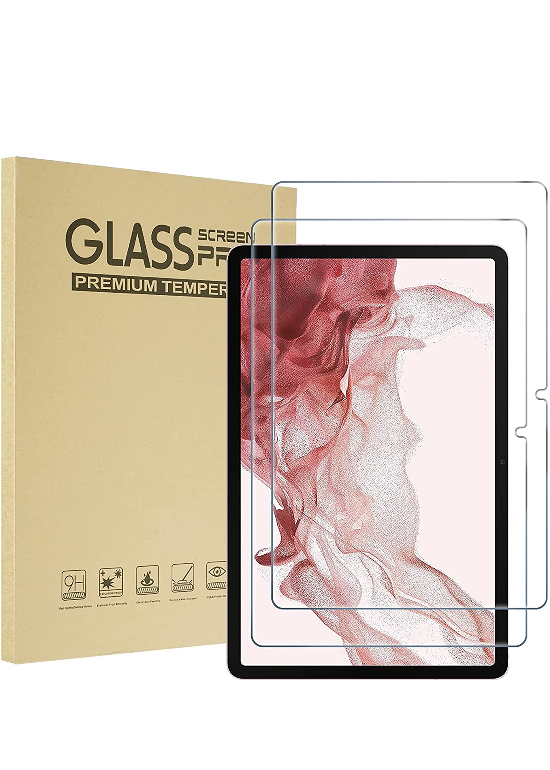 [2 Pack] Screen Protector for Galaxy Tab A8 10.5 Inch (SM-X200/X205/X207), High Definition/9H Hardness Tempered Glass Screen Protector for Samsung Galaxy Tab A8 (2022 Released)