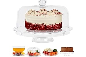7Penn Clear Acrylic Cake Stand with Dome Cover Lid