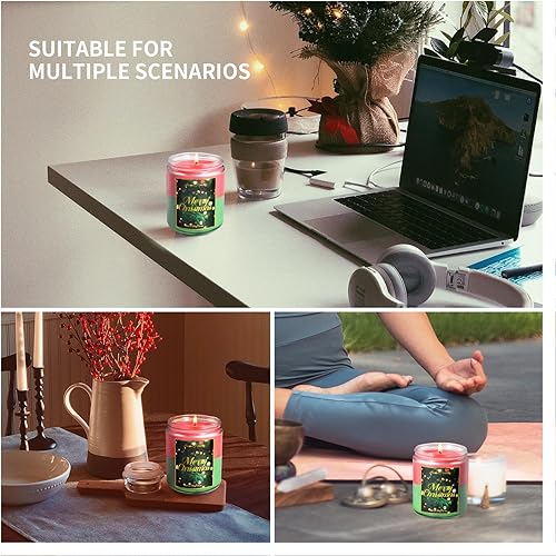 Miniatura 7 de Vela de Navidad, velas grandes en frascos de vela, juego de velas perfumadas de regalo para Navidad, juego de velas de cera de soja hechas a mano,