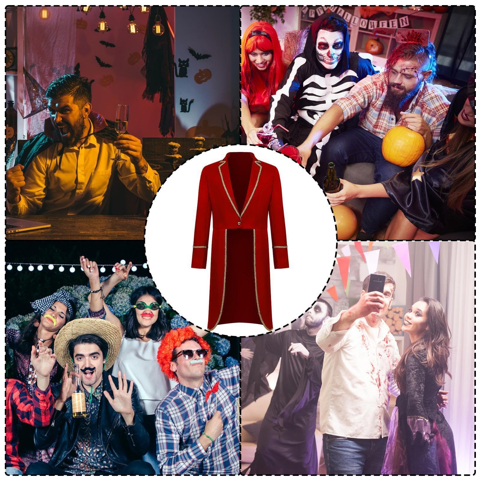 Steampunk - Chaqueta gótica vintage para hombre, disfraz de Halloween con