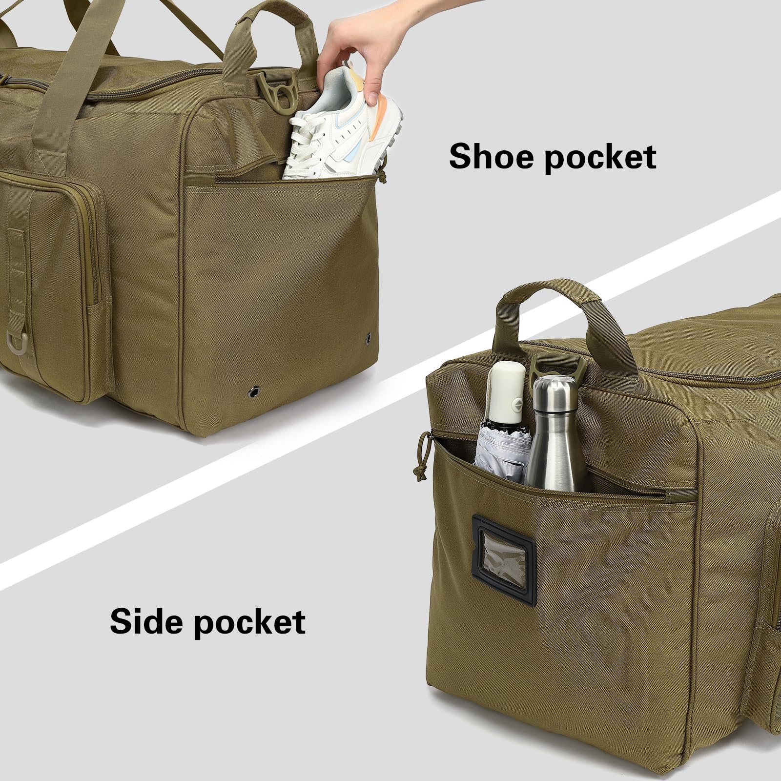 Torby podróżne 120 l dla mężczyzn, wytrzymała torba kempingowa, 80 cm, bardzo duża torba sportowa XL, Brązowy, xl travel duffle bag 120l