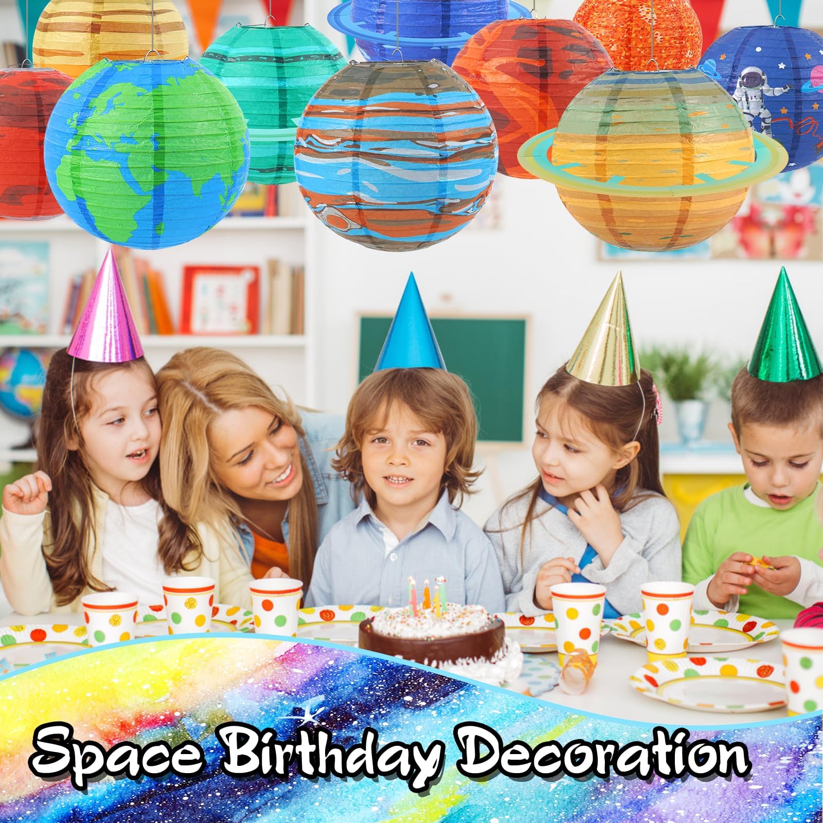 3D-Planeten-Papierlaternen – 8 Stück, 30 Cm, Für Weltraum-Party, Deko, Kindergeburtstag