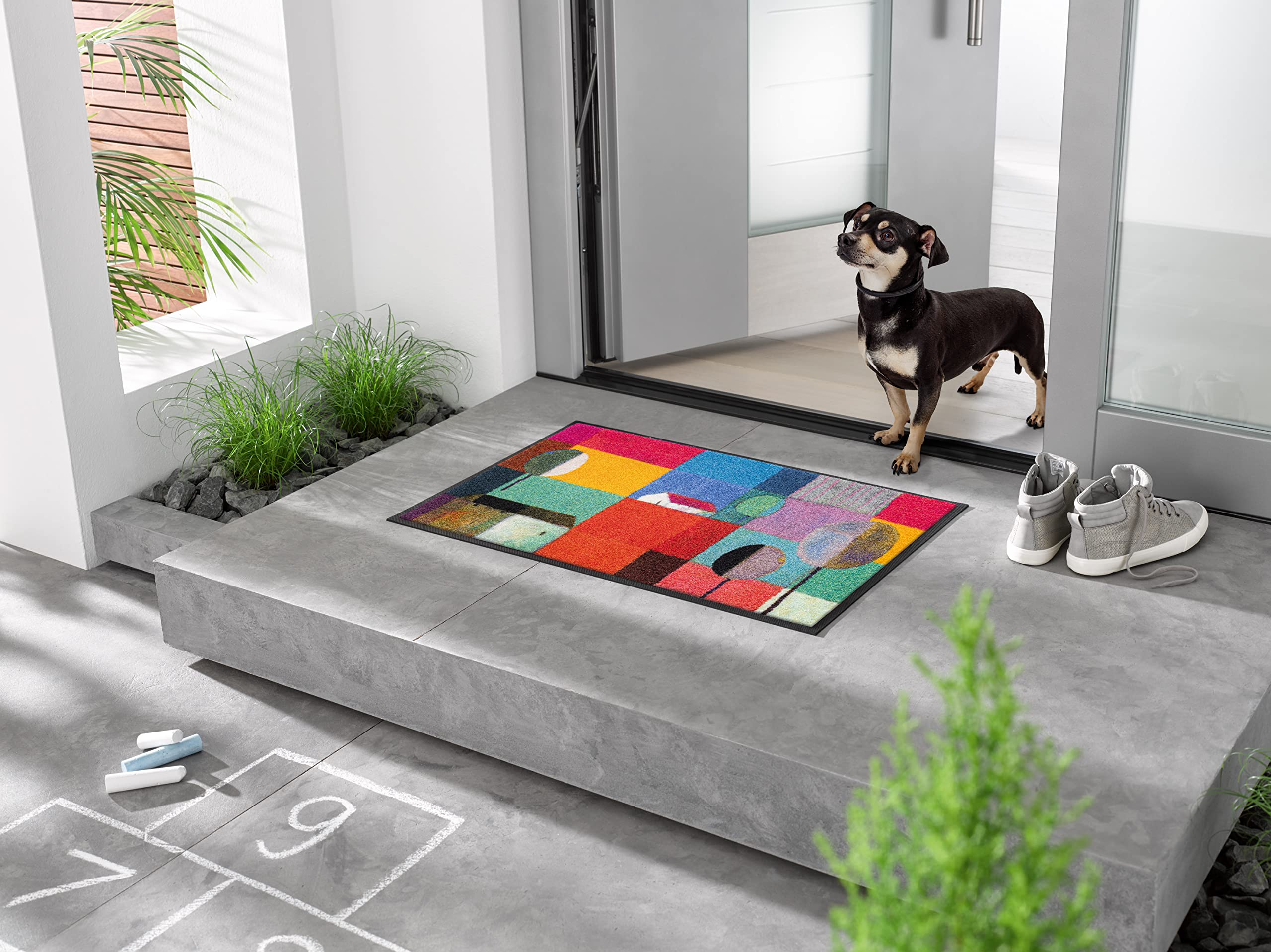 Tapis D'entrée Wash+dry Bel Villaggio 50x75cm - Lavable En Machine, Antidérapant, Pour Intérieur Et Extérieur - Fabrication Européenne, Garantie 5 Ans