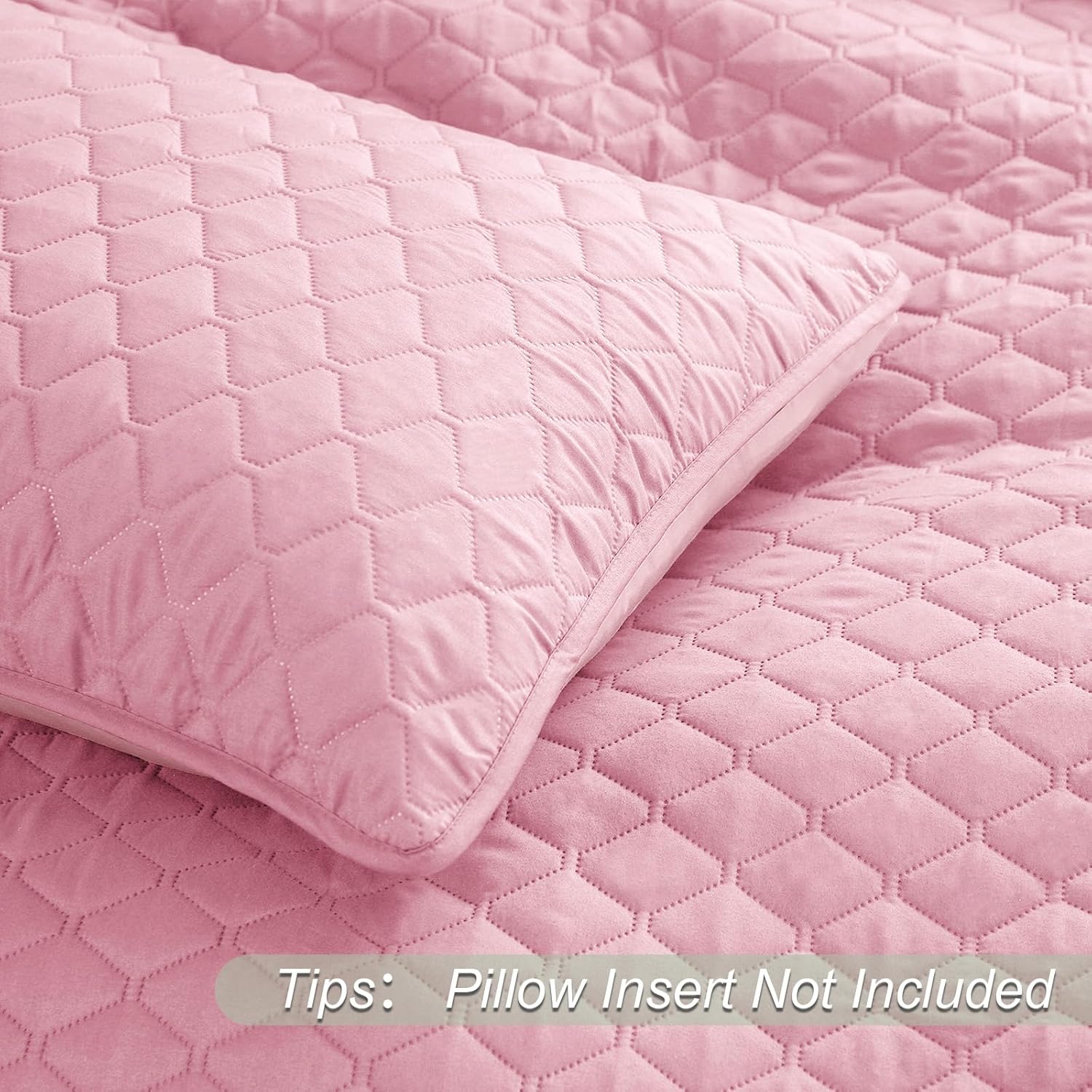 Exclusivo Mezcla Reversible Full Queen Quilt Bedding Set with Pillow Shams, Lightweight Quilts Queen Size, Soft Bedspreads Bed Coverlets for All Seasons - (Bright Pink, 90"x96") - Image 5