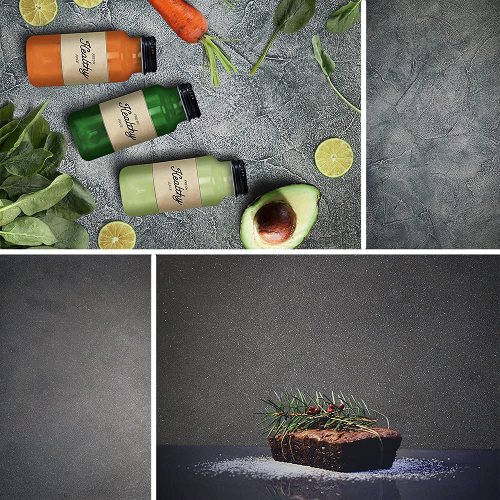 Evanto 26x16.5” with 2 Designs Photo Backdrop Paper for Flat Lay & Food Photography - Starry Cement Wall Background