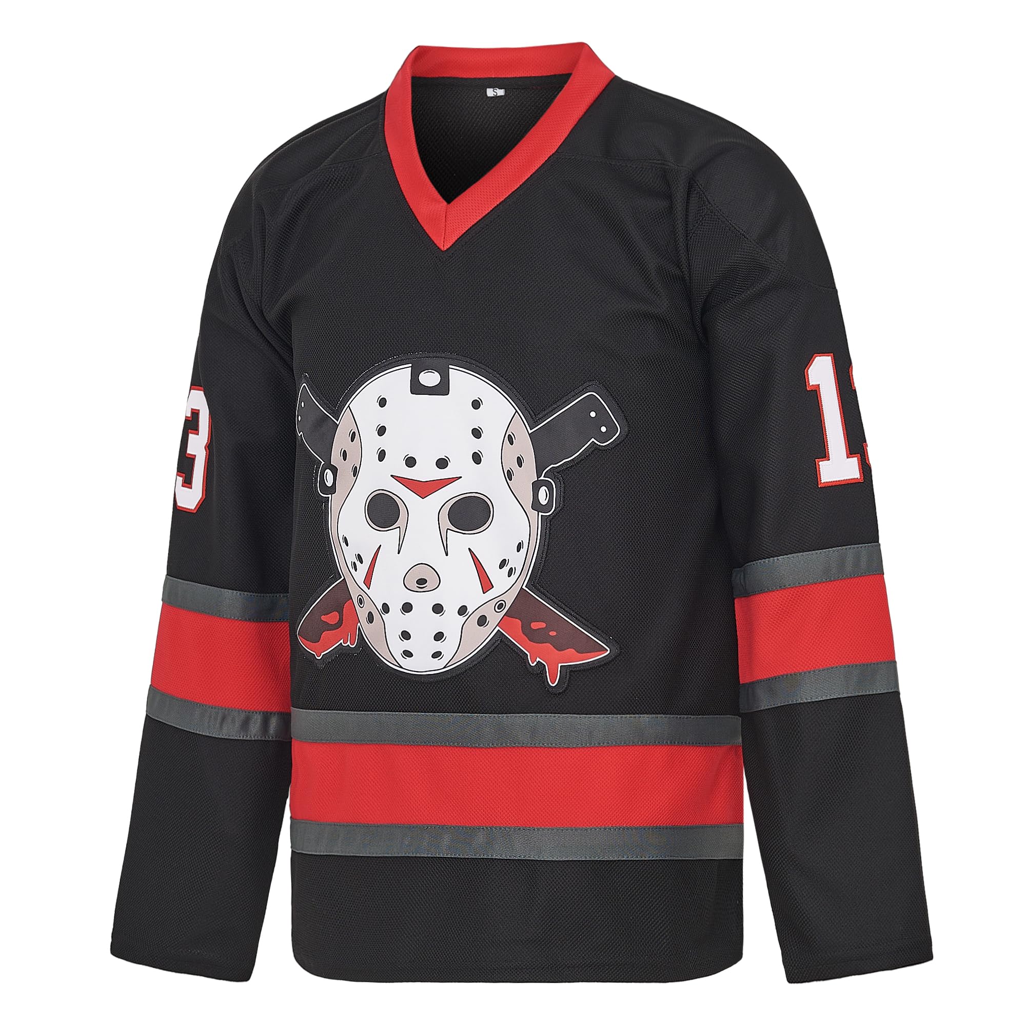 Herren Voorhees 13 Movie Eishockey Trikot Halloween Stitched