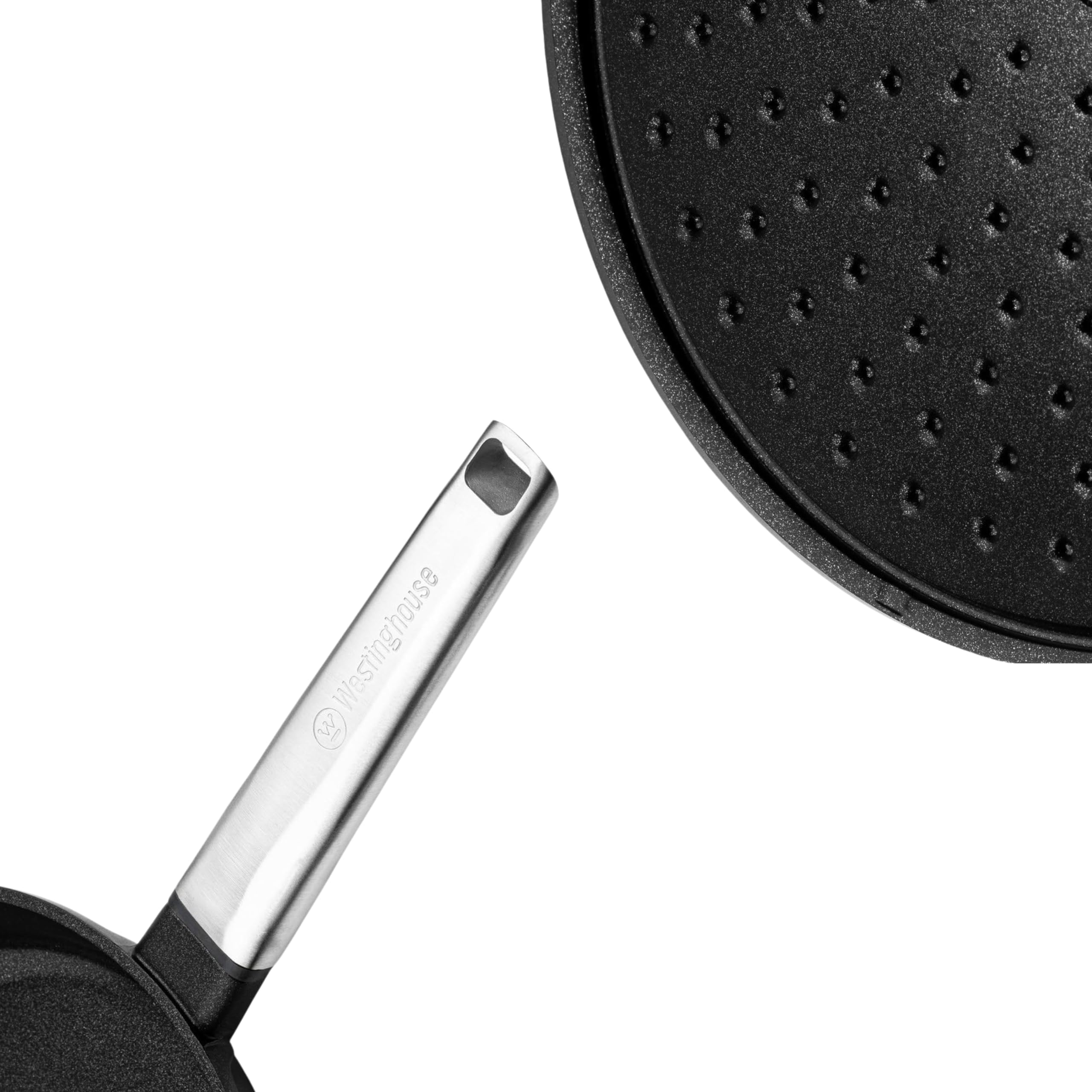 Westinghouse USA Performance Series - Padella wok antiaderente con coperchio, in alluminio pressofuso con rivestimento in QuanTanium, adatta a induzione e forno, manico in acciaio inossidabile