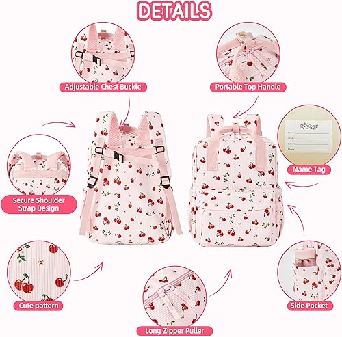 Miniatura 6 de Mini mochila de pana para libros, mochila escolar para niños pequeños, niñas y niños, preescolar, guardería, jardín de infantes, 13 pulgadas de