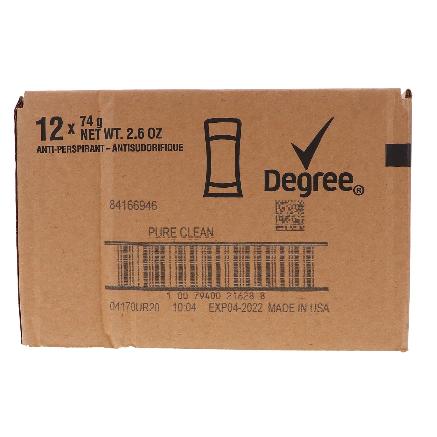 Degree Women Ultra Clear Anti-Perspirant & Deodorant, Pure Clean 2.6 oz (Pack of 12)