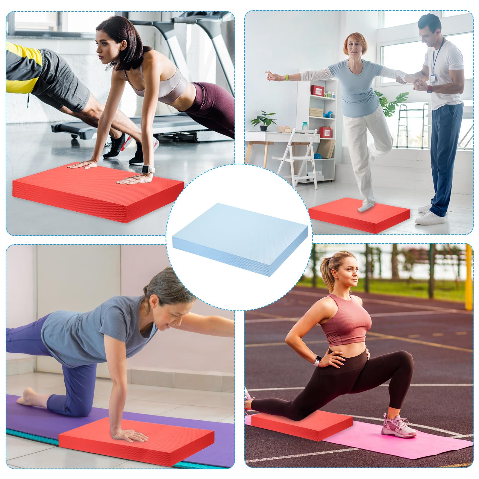 PATIKIL Almohadilla de equilibrio, almohadilla antideslizante de espuma TPE, almohadilla para ejercicio, yoga, rodillera, para fitness, estabilidad, entrenamiento de núcleo, estiramiento