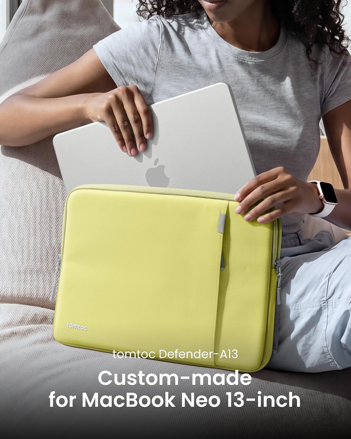tomtoc 360° Protective Laptop Sleeve 13-inch MacBook Neo A3404 (2026) | Water-resistant Laptop Case Cover Designed for 13-inch New MacBook Neo A18 Pro Chip, 13 inch Shockproof Computer Case Bag