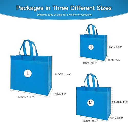 Miniatura 4 de CHENGBAI TOTE 24 bolsas de mano reutilizables para bricolaje, bolsa no tejida a granel de varios tamaños y colores para cumpleaños de niños,