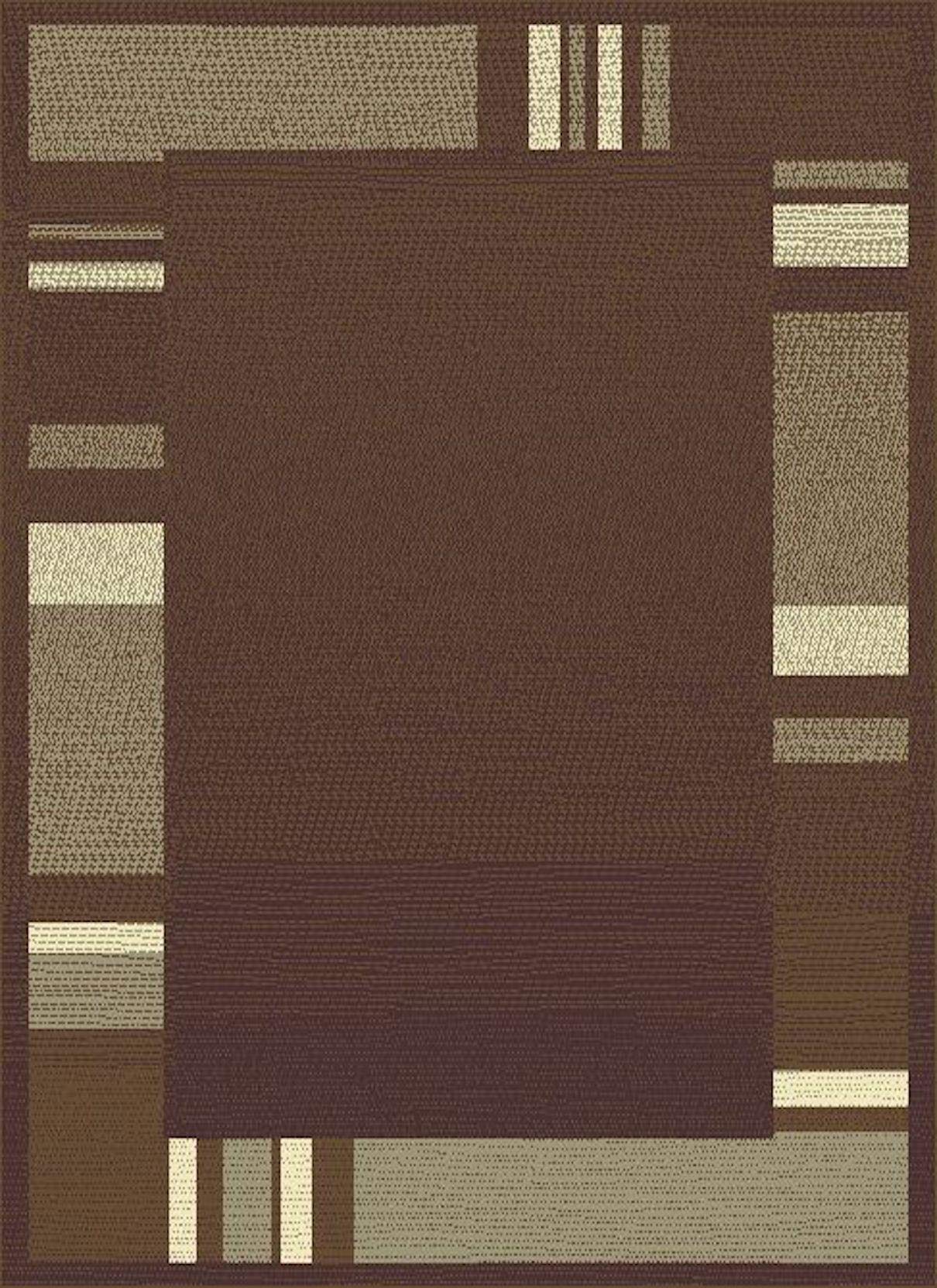 SrS Rugs® Luna Collection, Living Room Rugs, Hallway Runners, with Soft Smooth 8mm Pile. Contemporary Borders Design. 7 Colours, 9 Sizes (Brown Fade, 80 x 150 cm) — image 1