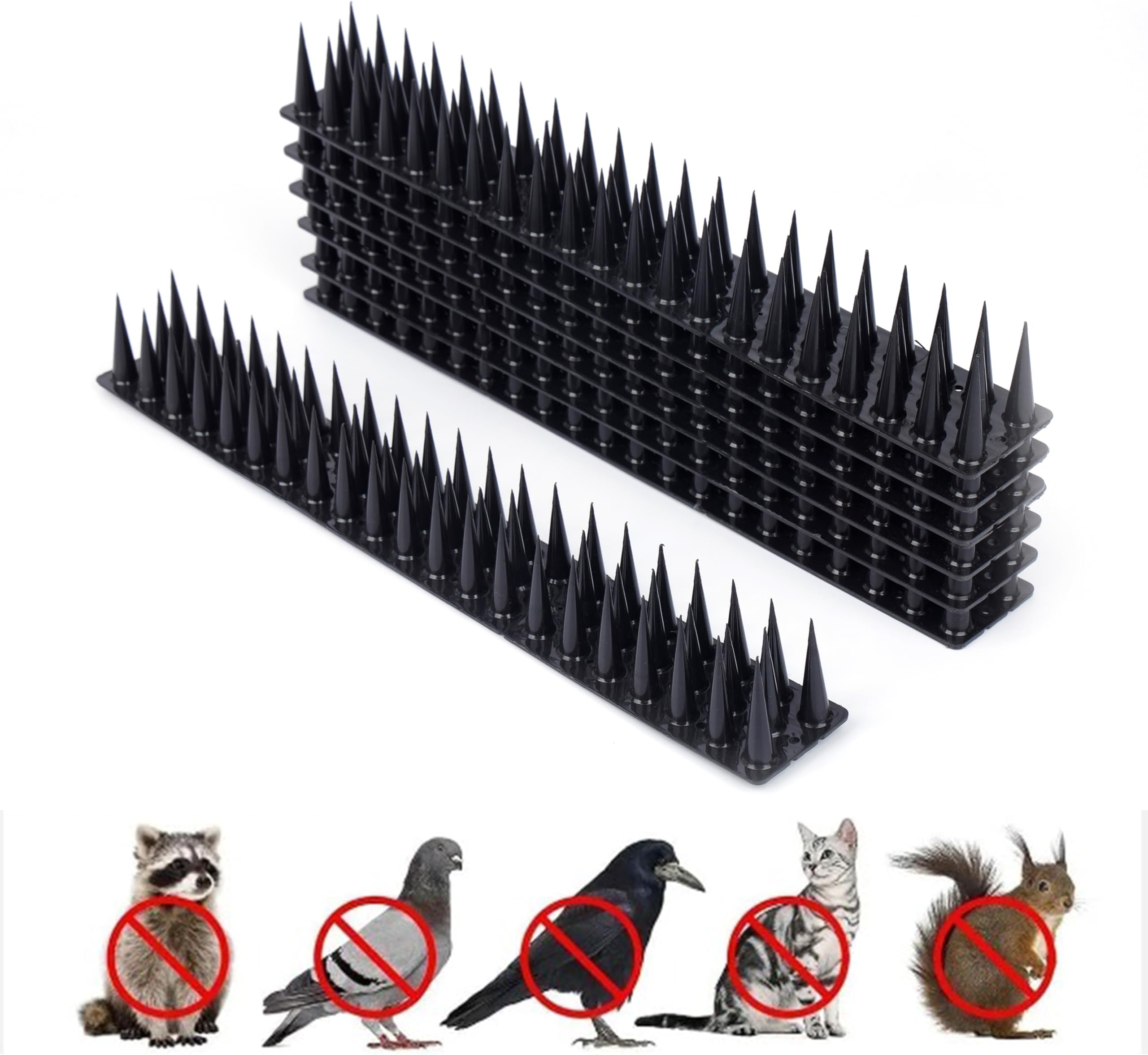 Pigeon Spikes (Pack of 80) Anti Bird Control for Balcony, Railing, Home Window Protection from Pigeon, Cat, Monkey, Crow, Kabootar, Split AC, Spikes with Double Sided Tape (Black)