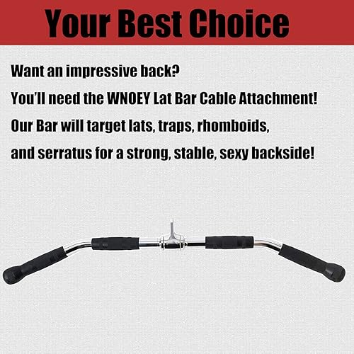 Miniatura 5 de WNOEY LAT - Accesorio de cable de barra con empuñaduras de goma, barra de rizo sólido de lujo, accesorios de cable para gimnasio en casa