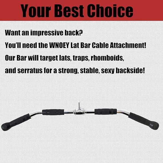 LAT Pull Down Bar, Cable Machine Attachment, Tricep Press Down Cable Attachment, LAT Pulldown Accessories, Weight Machine Accessories, LAT Pulldown Attachment Equipment