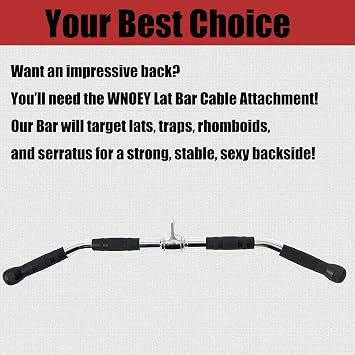 LAT Pull Down Bar, Cable Machine Attachment, Tricep Press Down Cable Attachment, LAT Pulldown Accessories, Weight Machine Accessories, LAT Pulldown Attachment Equipment