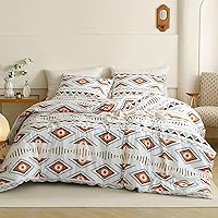 Vista 14 de Luxlovery - Juego de edredón azul neblina, tamaño matrimonial, minimalista, azul polvoriento, edredones de algodón suaves y transpirables, azul