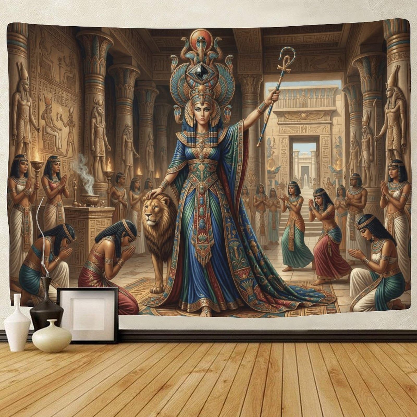 GPMNBCXZK Egyptian Isis Wall Tapestry Ancient Wall Art 3D Printed Bedroom Living Room Decor 100cmx150cm