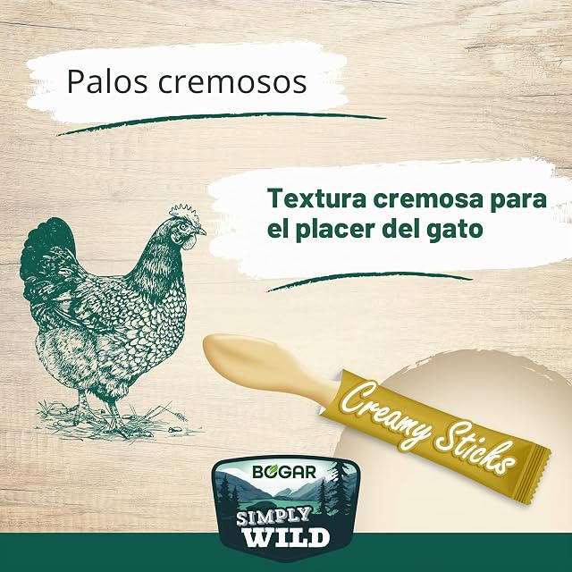 Foto 3 de 8 de Bogar - Simply Wild - Chuches Gatos - Comida Gatos Complementaria - Snack Cremoso Sabor Pollo