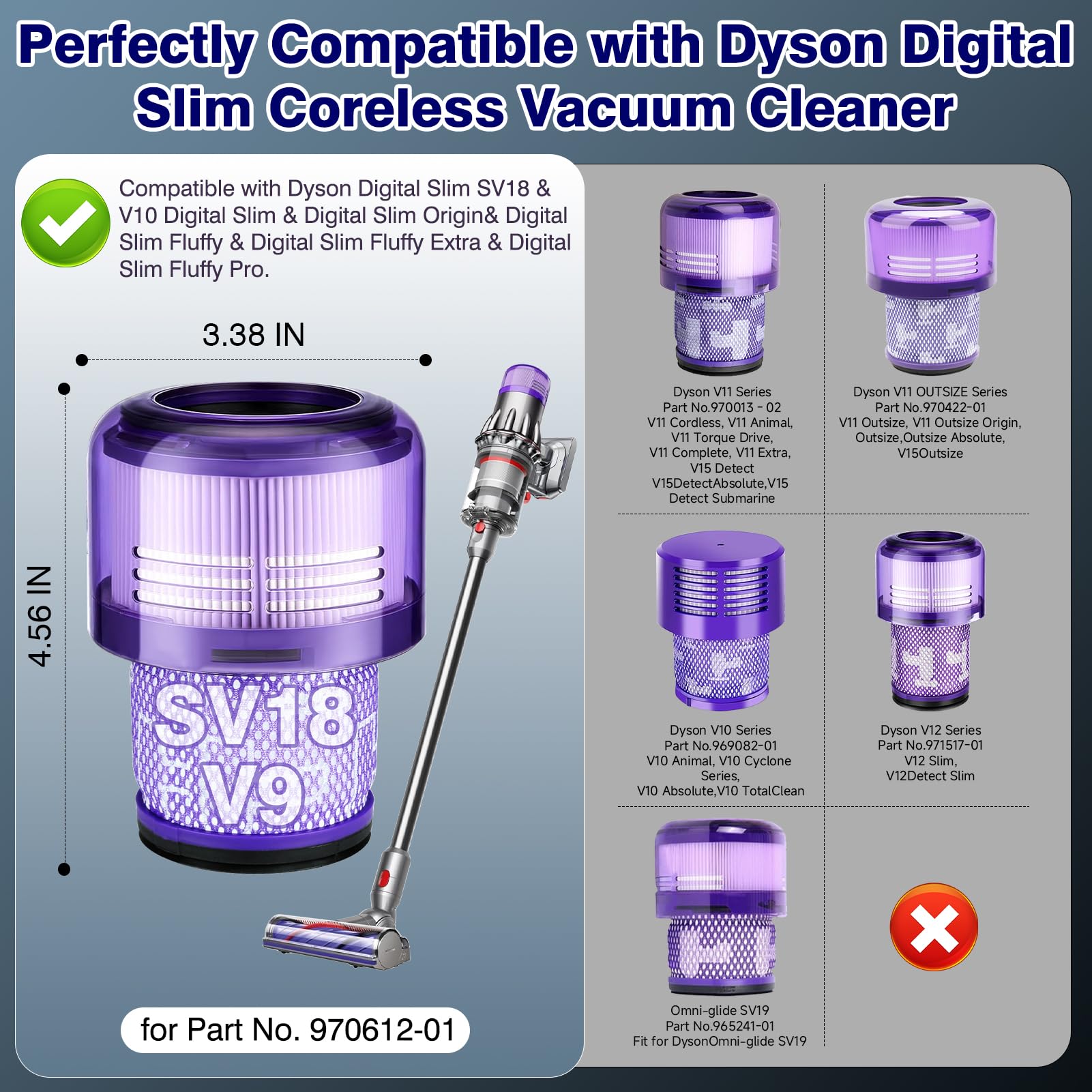 Amazon.com - V9 SV18 Filter Replacement for Dy-son Digital Slim