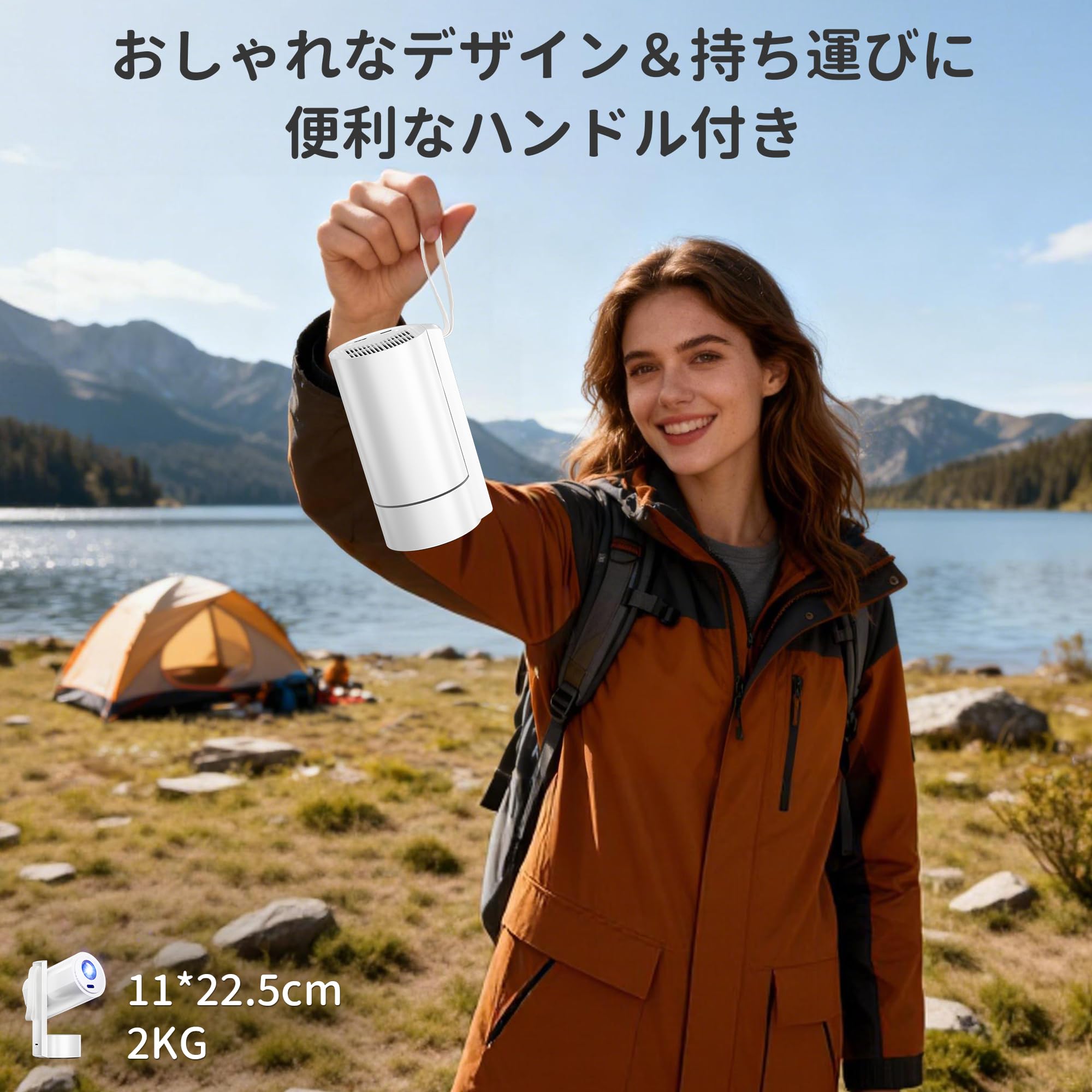 Amazon.co.jp: 『キャンプに最適』プロジェクター バッテリー内蔵 電源