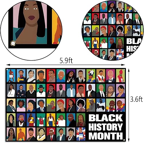 Miniatura 3 de Nepnuser Telón de fondo de cabina de fotos del mes de la historia negra, decoración de celebración del patrimonio afroamericano, decoración de pared