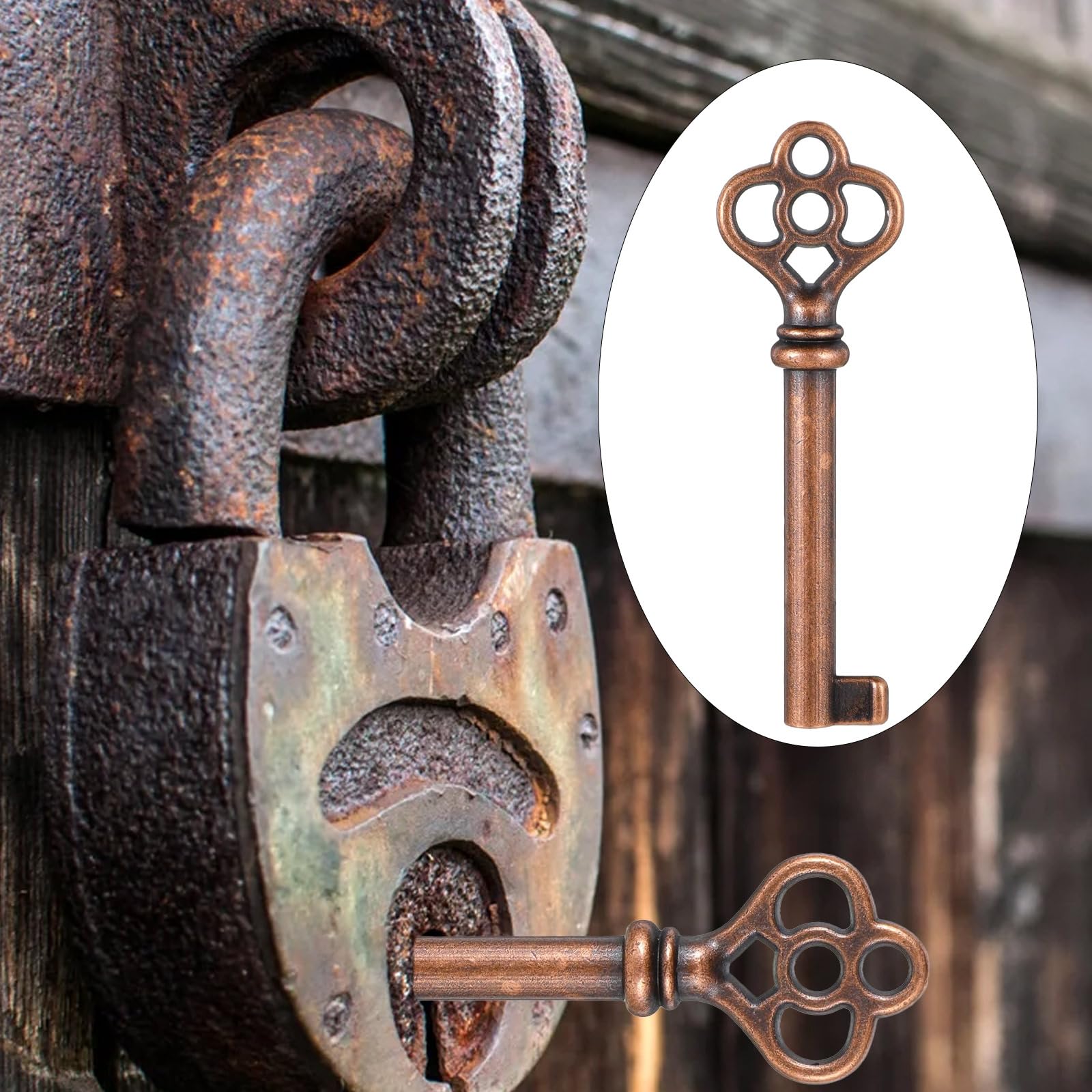 2 Pcs Skeleton Key Ky-2AB and Ky-3AB,Vintage Hollow Barrel Brass Keys,Mixed Antique Skeleton Replacement Cabinet Key,Antique Furniture Keys for Dresser,Chinese Cabinet,Bronze,Wardrobes,Heirlooms - Image 3