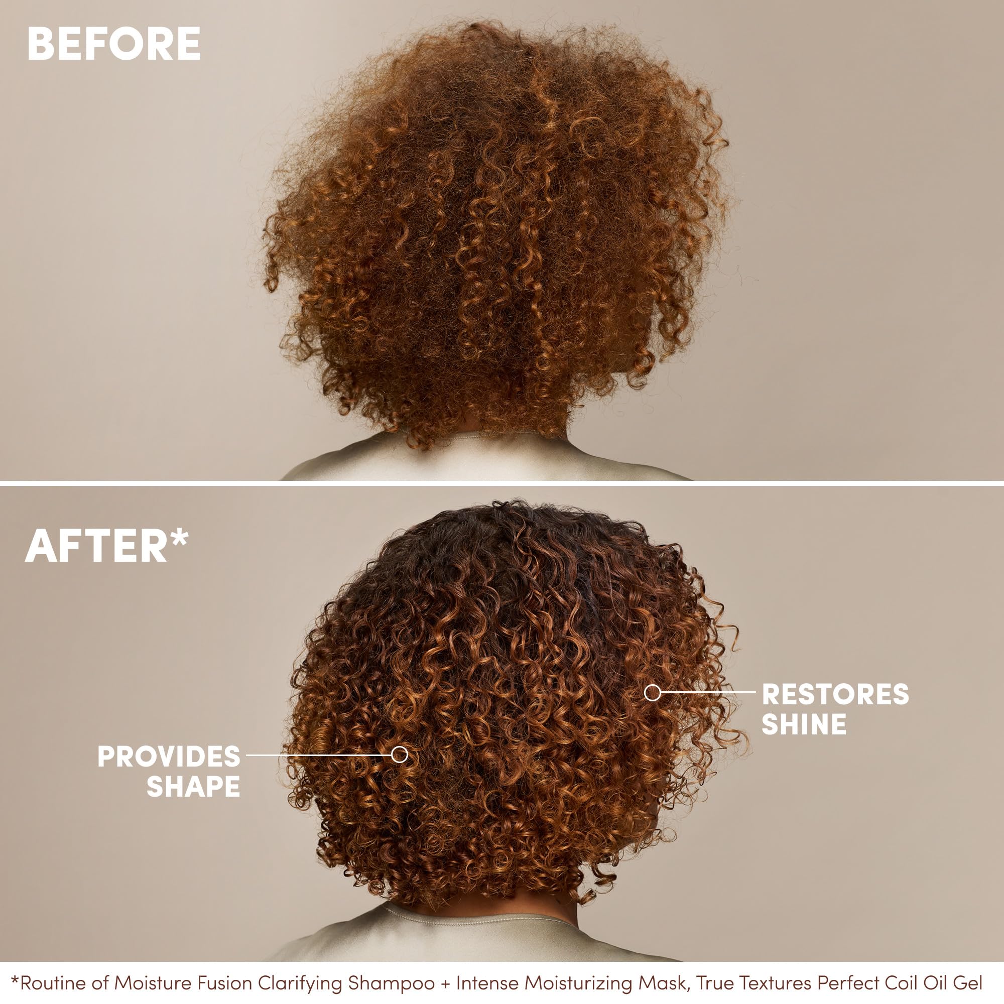 Mizani Coil-Gel für perfekt definierte, unkomplizierte Locken, aktiviert und hält das Haar während es hydratisiert, angereichert mit Oliven-, Kokos- und Marula-Ölen, True Textures Perfect Coil Oil