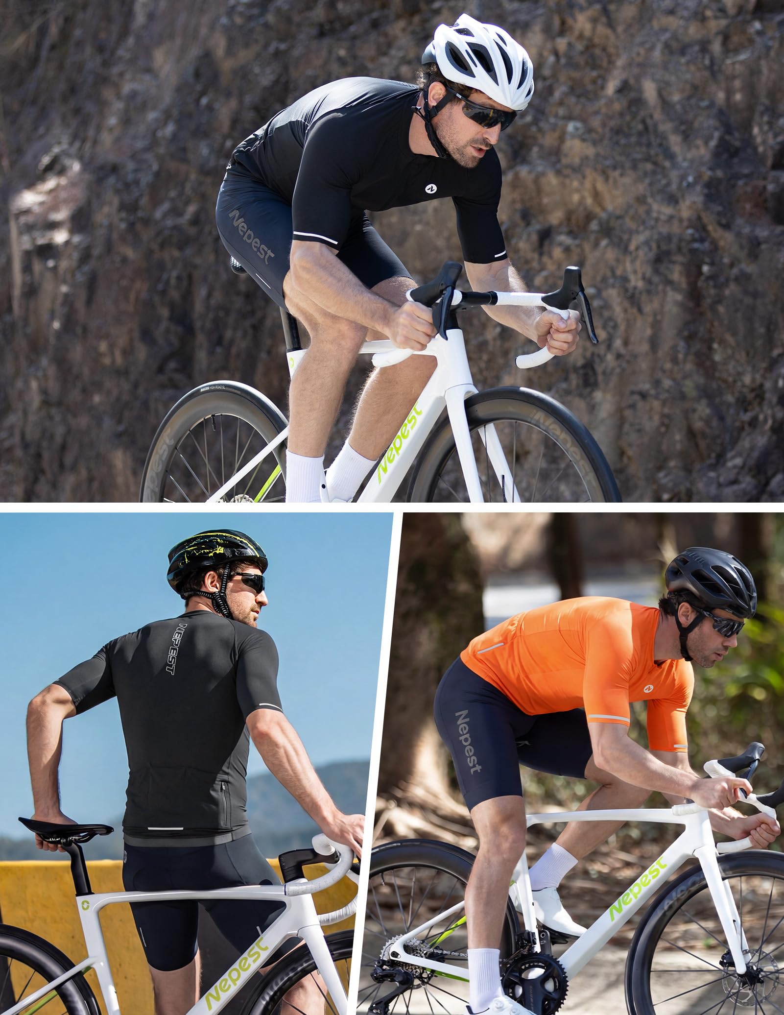 Nepest Maillot de ciclismo para hombre de manga corta, de secado rápido, transpirable, ropa de ciclismo para hombre, camiseta de ciclismo de montaña
