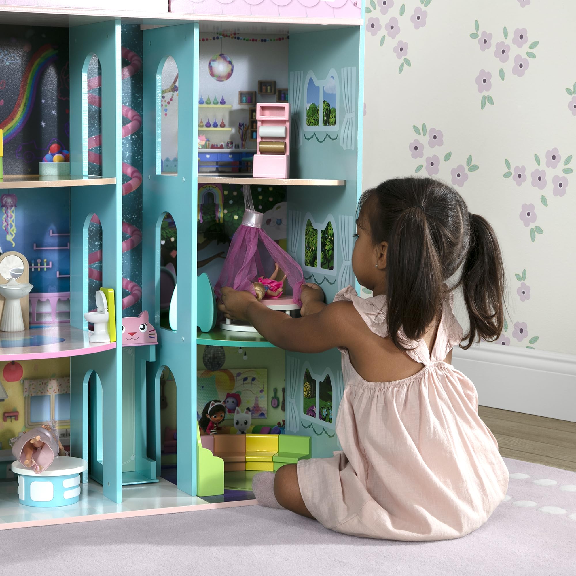 Gabby’s Dollhouse Purrfect Playhouse by Delta Children – Features Sounds & Light Up Ears - Includes 20 Accessories - Fits 8-inch Dolls - Pretend Play Dream Gift for Ages 3
