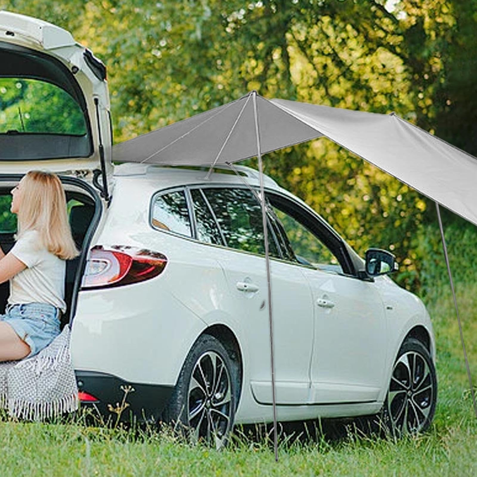 Tenda da sole per auto, impermeabile, robusta, grande protezione solare – tettuccio da campeggio per SUV, affidabile dispenser di e protezione dalla pioggia per attività all'aperto, parcheggio e