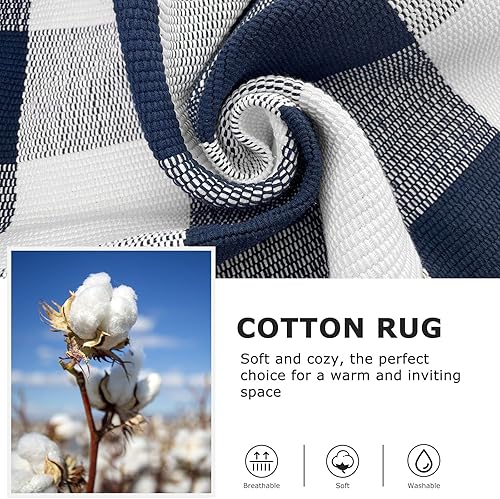 Miniatura 171 de IOHOUZE - Tapete a cuadros estilo búfalo de 5 x 8 pies para interiores y exteriores, lavable, para sala, tapete de bienvenida primavera-verano