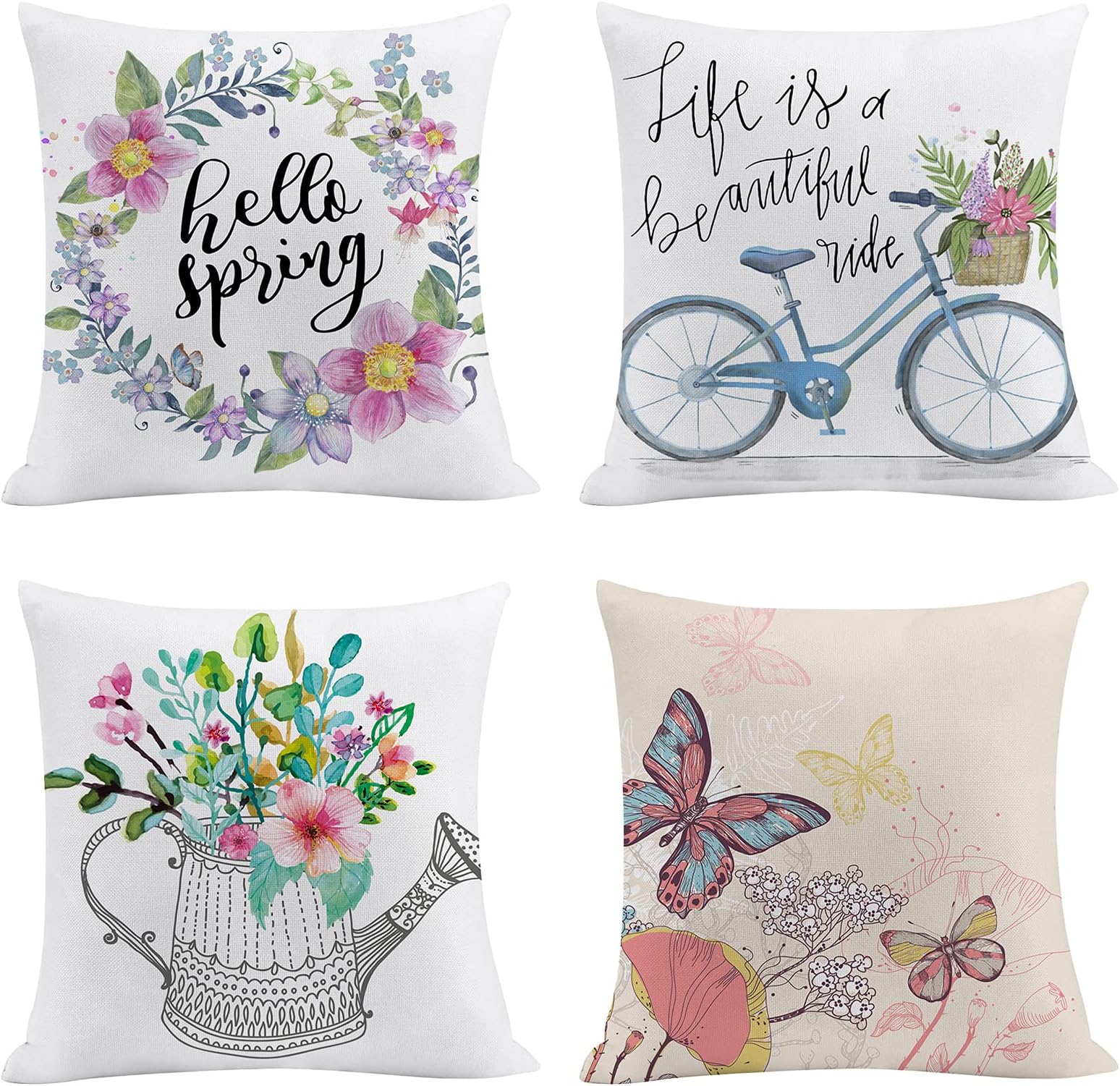 Artoid Mode Kissenbezüge 4er Set - Muschel Anker Beach Design 45x45cm