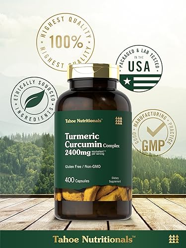Miniatura 6 de Carlyle Suplemento de curcumina de cúrcuma de 2400 mg  400 cápsulas en polvo  Complejo sin OMG, sin gluten  Tahoe Naturals