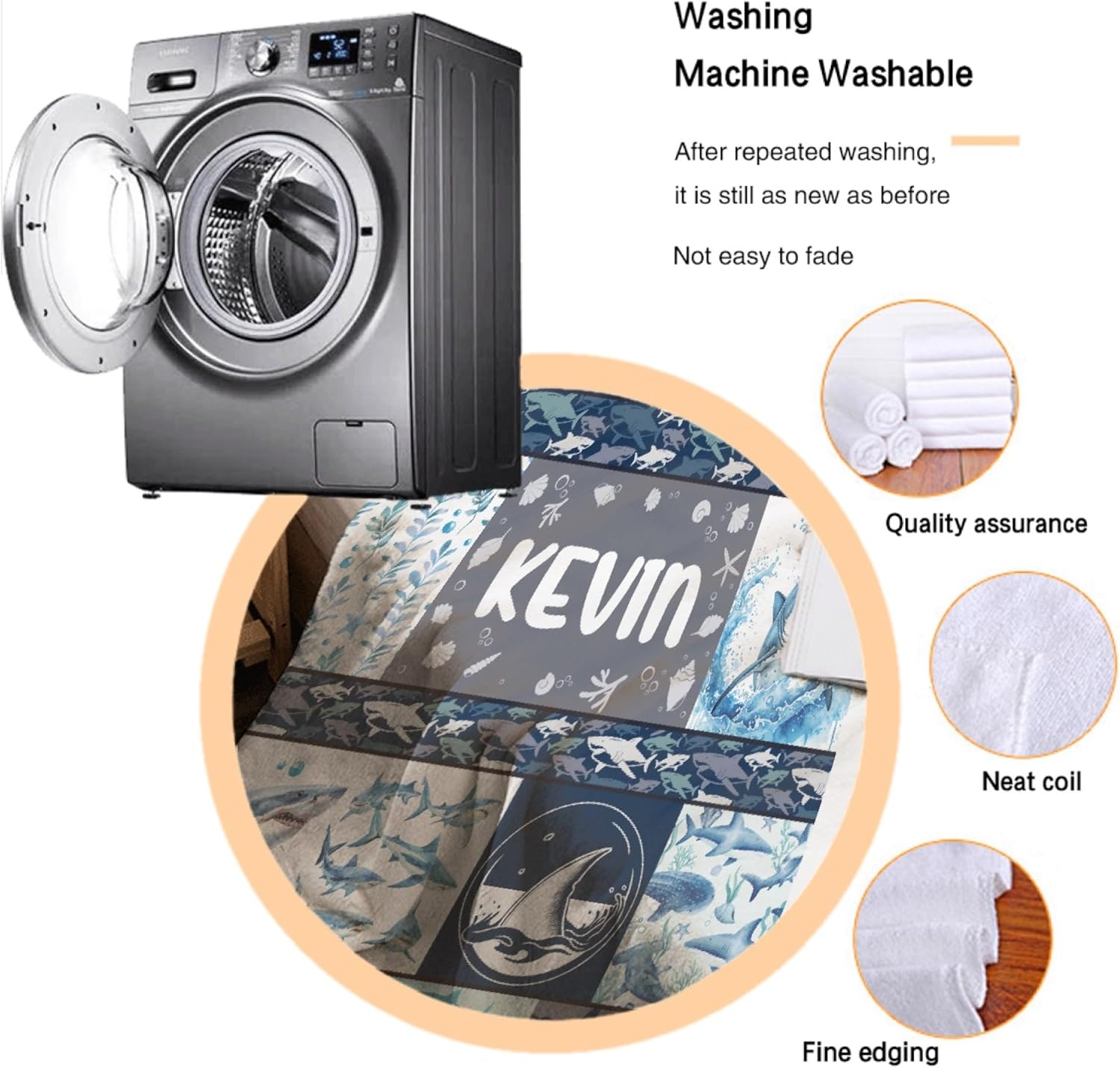 Custom Shark Blanket with Name,Personalized Shark Blanket Gifts for Kids Boys Girls,Super Soft Throw Blanket for Couch Bed Sofa Decor,40"x50"-Throw Size