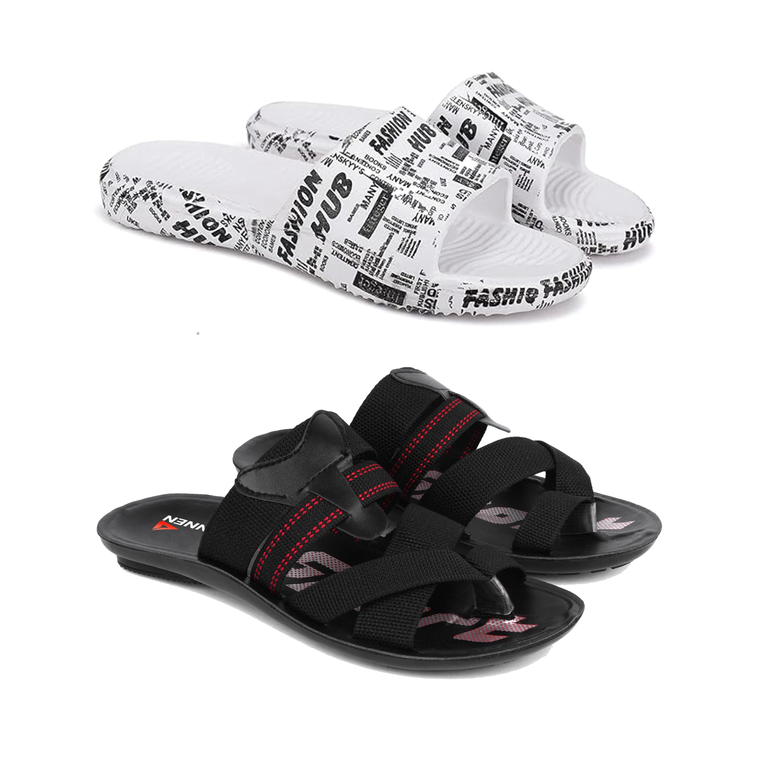 Men's Lightweight Comfortable| Slides|Clogs| Sandals with Adjustable Back Strap for Men 3104-3126 Black-8467-image-36