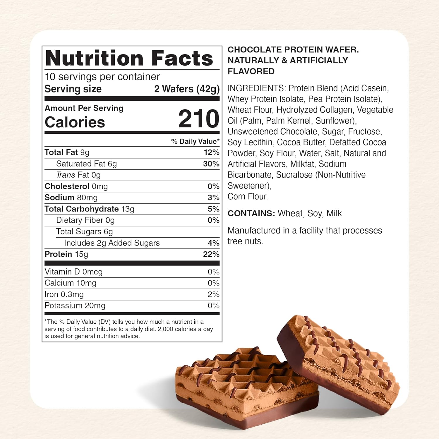 Myprotein Crispy Protein Wafers | 15g Protein | Box of 10 | Chocolate | High Protein Snack Bar | Milk & Whey Isolate | Low Sugar