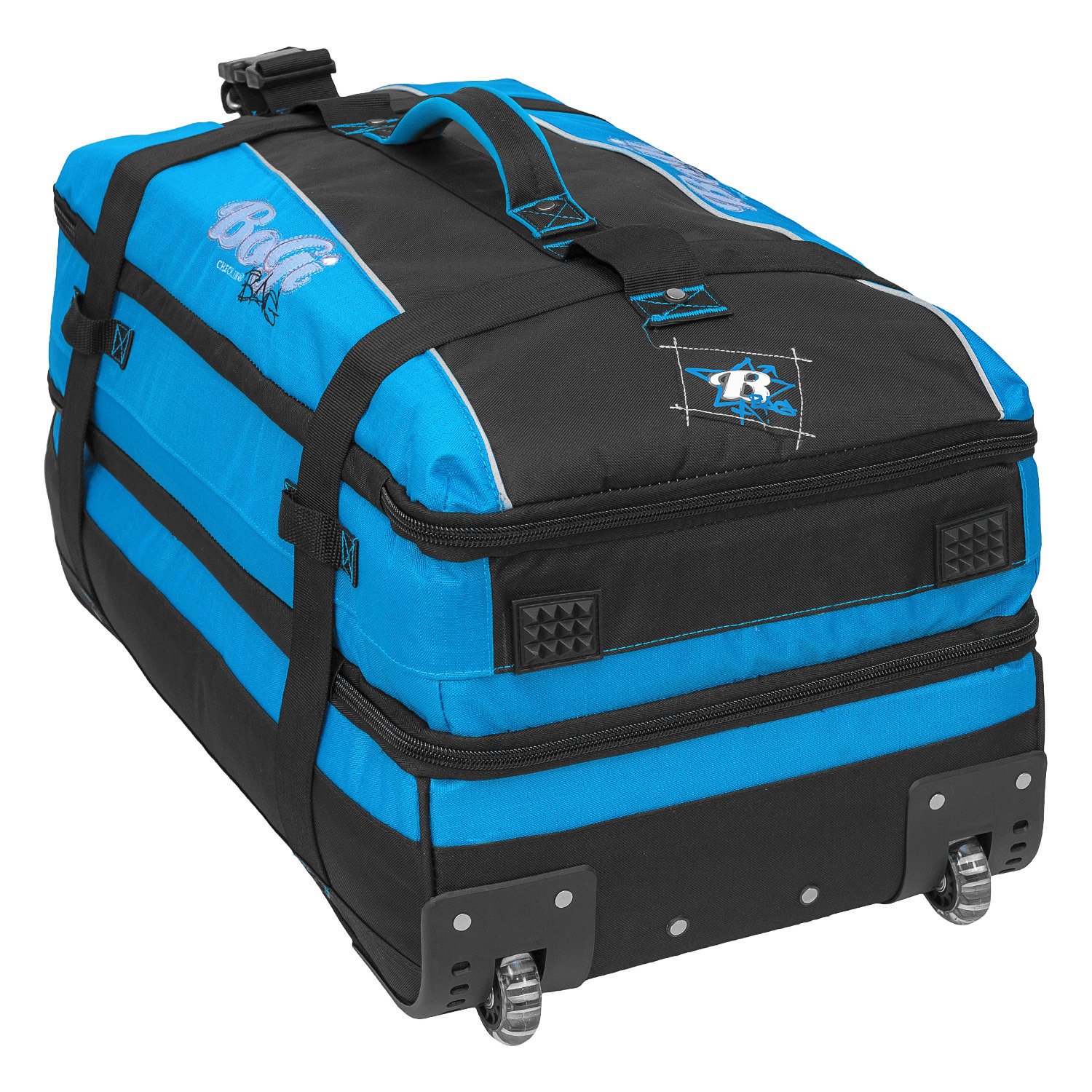 Torba podróżna walizka na kółkach, 72 cm, 85 l, niebieski/czarny